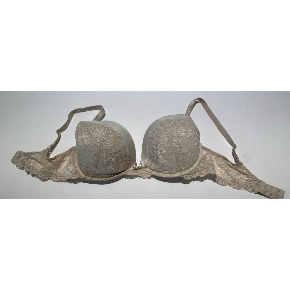 VICTORIA'S SECRET DREAM ANGELS Ivory Push-Up Underwire Lace Bra RN#70817 Size36D